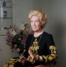 Low resolution digital scan of a negative from Bern Schwartz's portrait 449: Marcia Falkender, Baroness Falkender